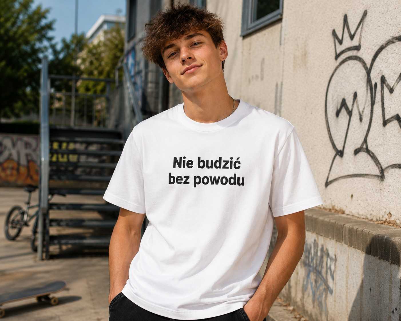 koszulka dla chłopaka z napisem nie budzić bez powodu
